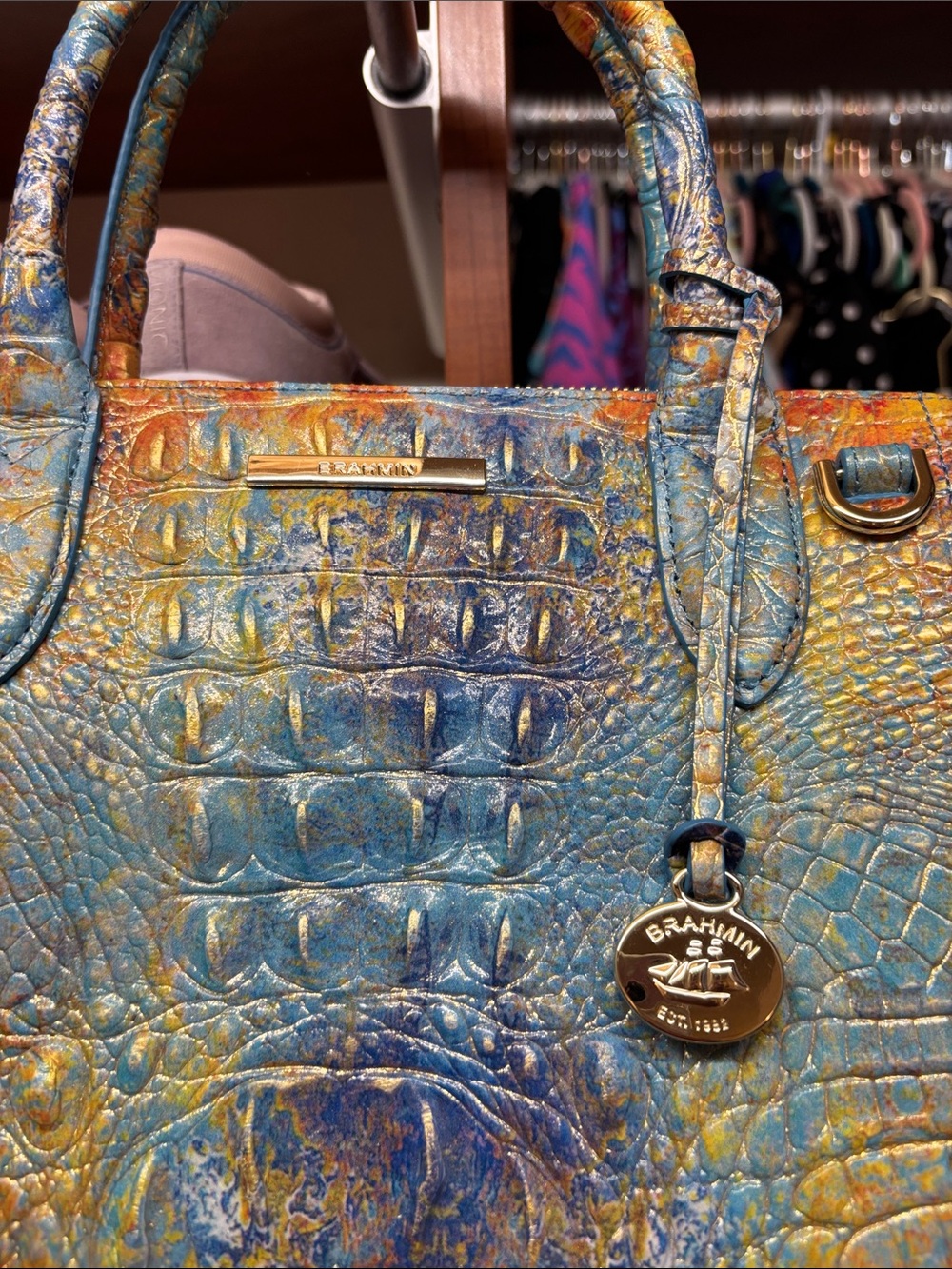 Rare Brahmin Caroline Reef Melbourne Satchel NWOT - Picture 2 of 9